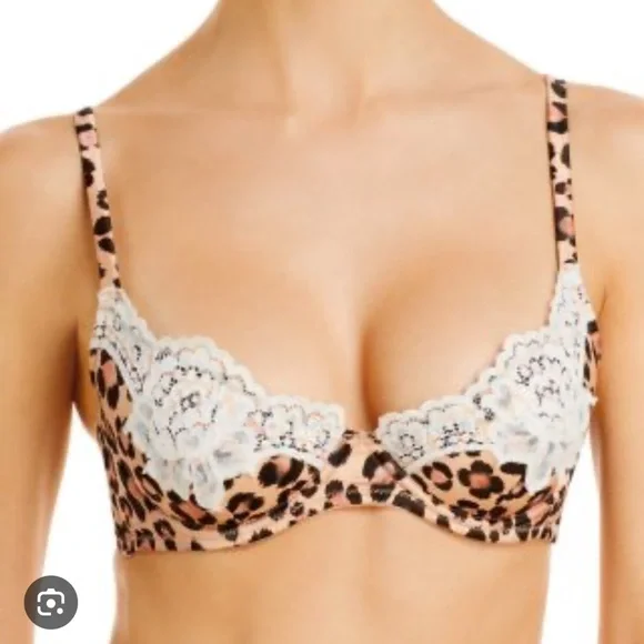 Fleur Du Mal James Leopard Lace Padded Bra - Picture 2 of 6